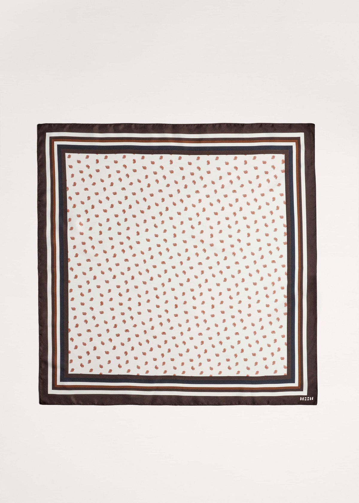ME+EM Cream Spaced Paisley Print Silk Scarf
