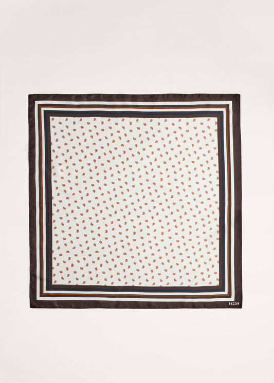 ME+EM Cream Spaced Paisley Print Silk Scarf