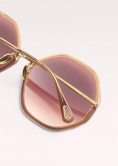 ME+EM Smokey Nude Heptagonal Frame Sunglasses